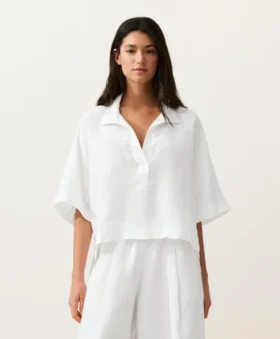 Oversized Short Sleeve 100% Linen Shirt