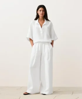 Oversized Short Sleeve 100% Linen Shirt