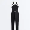 Perfect-Adapt Sleeveless Contrast Long Jumpsuit Perfect-Adapt Sleeveless Contrast Long Jumpsuit