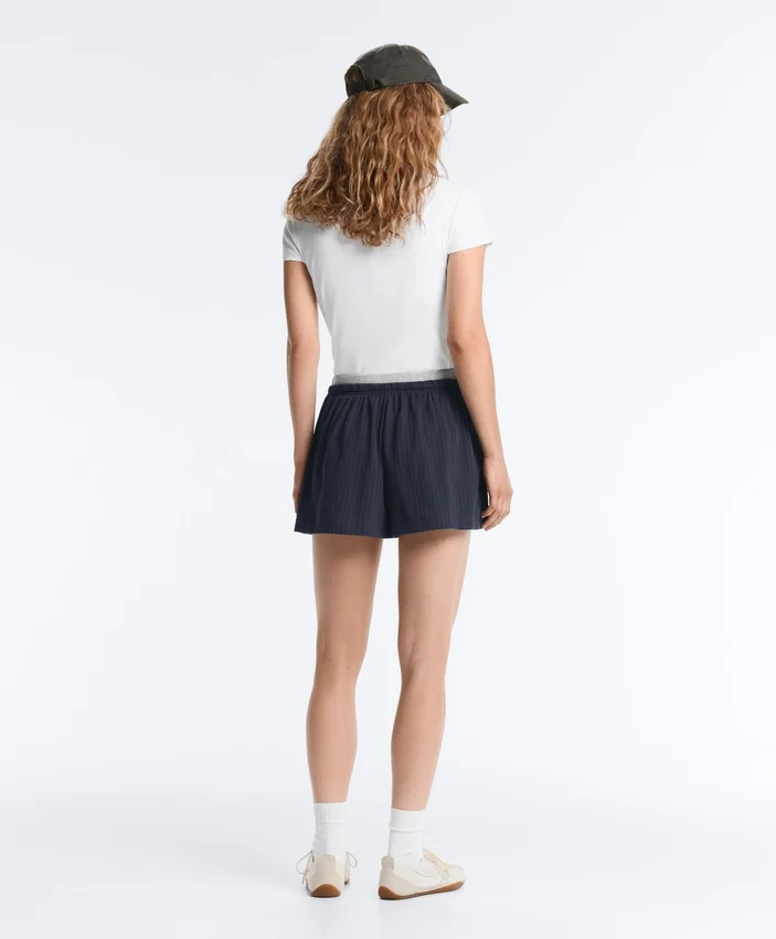 Pinstripe Cotton Pique Shorts Pinstripe Cotton Pique Shorts