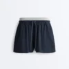 Pinstripe Cotton Pique Shorts Pinstripe Cotton Pique Shorts