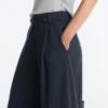 Pinstripe Cotton Pique Wide-Leg Trousers Pinstripe Cotton Pique Wide-Leg Trousers
