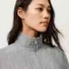 Pinstriped 100% Linen High-Neck Jacket Pinstriped 100% Linen High-Neck Jacket