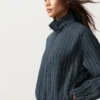 Pinstriped 100% Linen High-Neck Jacket Pinstriped 100% Linen High-Neck Jacket