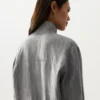 Pinstriped 100% Linen High-Neck Jacket Pinstriped 100% Linen High-Neck Jacket