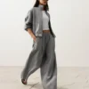Pinstriped 100% Linen High-Neck Jacket Pinstriped 100% Linen High-Neck Jacket