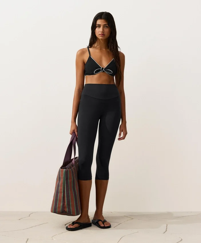 Piping Triangle Bikini Top with Ties Piping Triangle Bikini Top with Ties