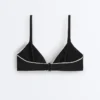 Piping Triangle Bikini Top with Ties Piping Triangle Bikini Top with Ties