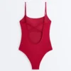 Piqué Round Neck Swimsuit Piqué Round Neck Swimsuit