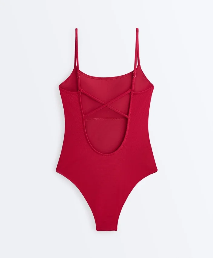 Piqué Round Neck Swimsuit Piqué Round Neck Swimsuit
