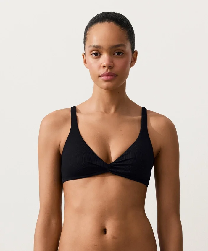 Piqué Tie-Back Halterneck Bikini Top Piqué Tie-Back Halterneck Bikini Top