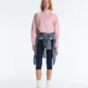 Pique High-Neck Zip Sweatshirt with Cotton Pique High-Neck Zip Sweatshirt with Cotton