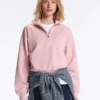 Pique High-Neck Zip Sweatshirt with Cotton Pique High-Neck Zip Sweatshirt with Cotton