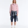 Pique High-Neck Zip Sweatshirt with Cotton Pique High-Neck Zip Sweatshirt with Cotton