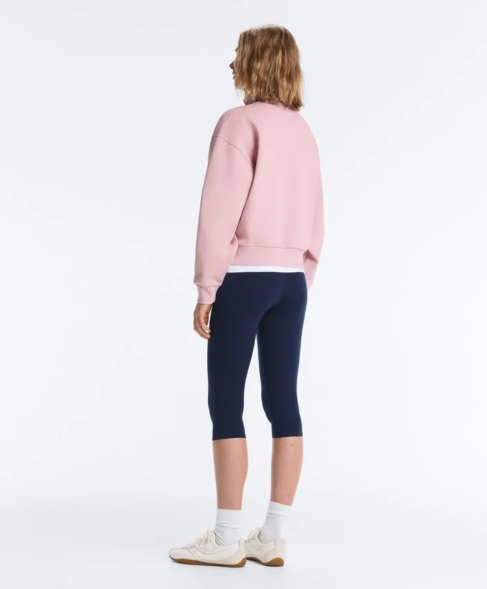 Pique High-Neck Zip Sweatshirt with Cotton Pique High-Neck Zip Sweatshirt with Cotton