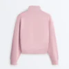 Pique High-Neck Zip Sweatshirt with Cotton Pique High-Neck Zip Sweatshirt with Cotton