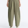 Pleated 100% Cotton Tapered Trousers Pleated 100% Cotton Tapered Trousers