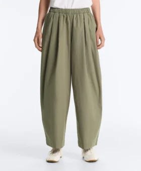 Pleated 100% Cotton Tapered Trousers