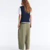 Pleated 100% Cotton Tapered Trousers Pleated 100% Cotton Tapered Trousers