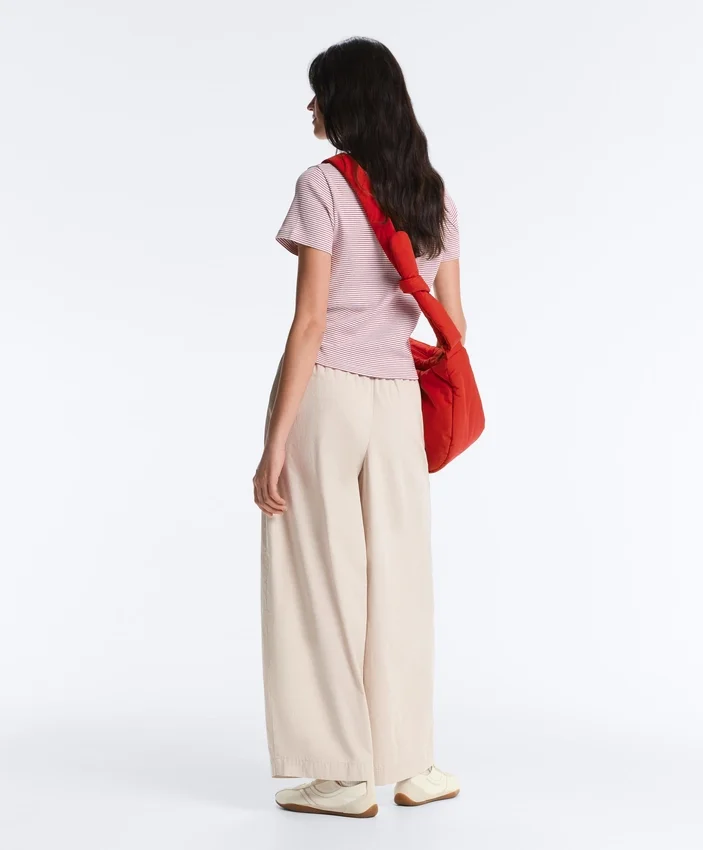 Pleated 100% Cotton Tapered Trousers Pleated 100% Cotton Tapered Trousers