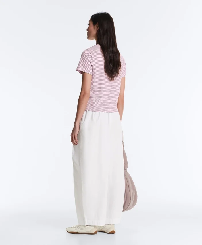 Pleated 100% Cotton Tapered Trousers Pleated 100% Cotton Tapered Trousers