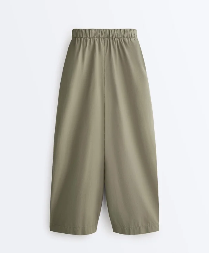 Pleated 100% Cotton Tapered Trousers Pleated 100% Cotton Tapered Trousers