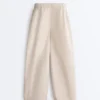 Pleated 100% Cotton Tapered Trousers Pleated 100% Cotton Tapered Trousers