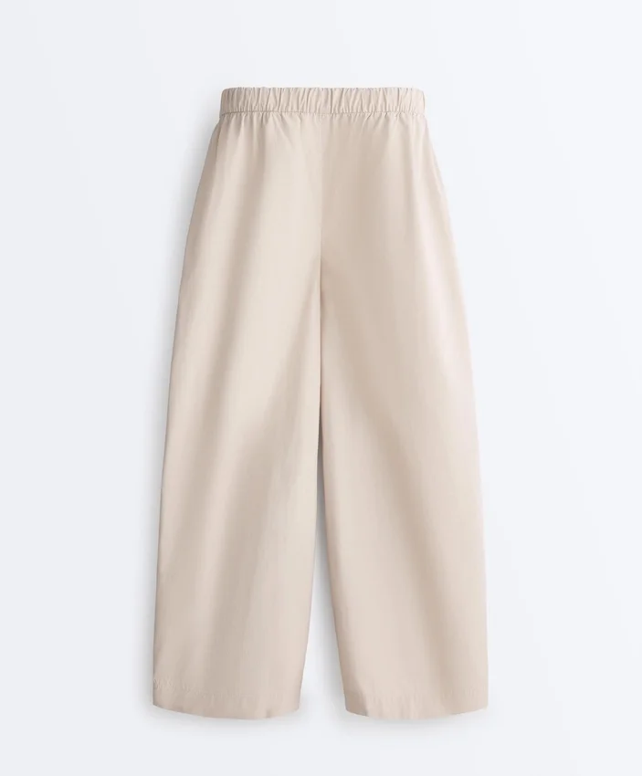 Pleated 100% Cotton Tapered Trousers Pleated 100% Cotton Tapered Trousers