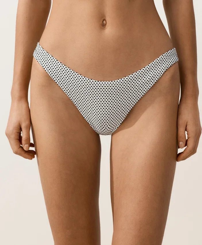 Polka Dot Jacquard U-Cut Medium-Coverage Bikini Briefs Polka Dot Jacquard U-Cut Medium-Coverage Bikini Briefs