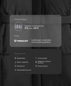 Primaloft® Water-Repellent Long Padded Jacket