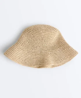 Raffia-Effect Braided Bucket Hat