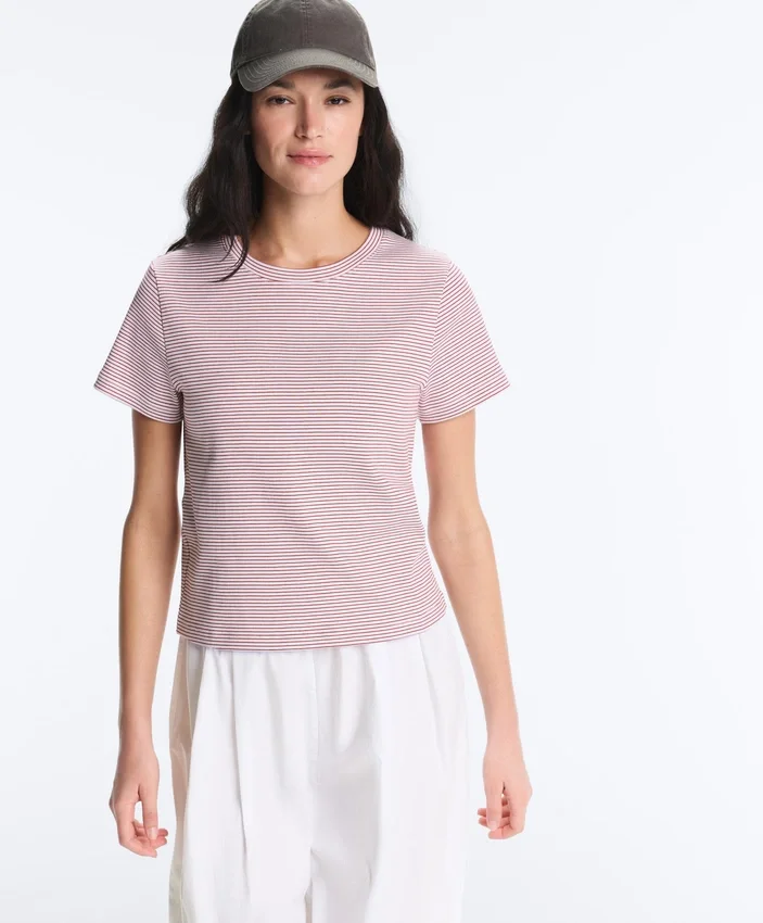 Regular Fit Striped Cotton Blend Short Sleeve T-Shirt Regular Fit Striped Cotton Blend Short Sleeve T-Shirt