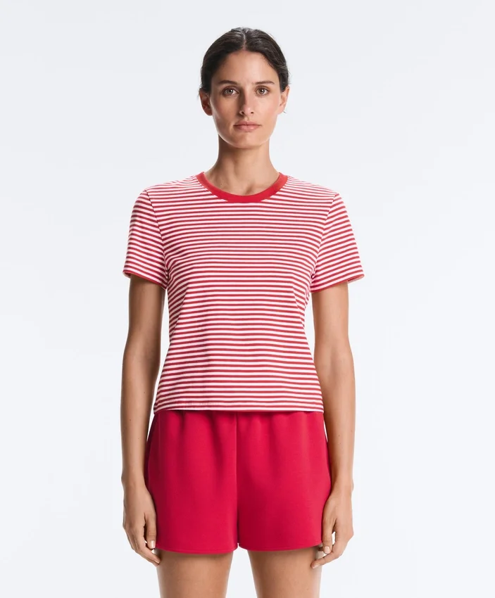 Regular Fit Striped Cotton Blend Short-Sleeved T-Shirt Regular Fit Striped Cotton Blend Short-Sleeved T-Shirt