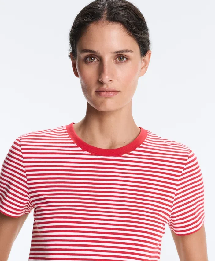Regular Fit Striped Cotton Blend Short-Sleeved T-Shirt Regular Fit Striped Cotton Blend Short-Sleeved T-Shirt