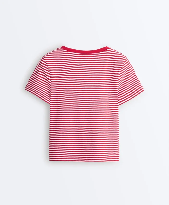 Regular Fit Striped Cotton Blend Short-Sleeved T-Shirt Regular Fit Striped Cotton Blend Short-Sleeved T-Shirt