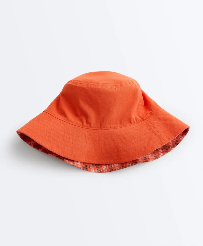 Reversible Cotton Blend Check Bucket Hat Reversible Cotton Blend Check Bucket Hat