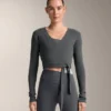 Rib Cotton Blend Wrap T-Shirt Rib Cotton Blend Wrap T-Shirt