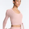 Rib Cotton Blend Wrap T-Shirt Rib Cotton Blend Wrap T-Shirt