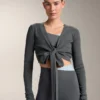 Rib Cotton Blend Wrap T-Shirt Rib Cotton Blend Wrap T-Shirt