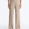 Rib-Knit Straight-Leg Trousers