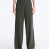 Rib Knit Straight-Leg Trousers Rib Knit Straight-Leg Trousers