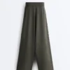 Rib Knit Straight-Leg Trousers Rib Knit Straight-Leg Trousers