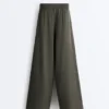 Rib Knit Straight-Leg Trousers Rib Knit Straight-Leg Trousers