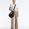 Rib-Knit Straight-Leg Trousers