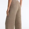 Rib-Knit Straight-Leg Trousers