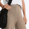 Rib-Knit Straight-Leg Trousers
