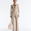 Rib-Knit Straight-Leg Trousers