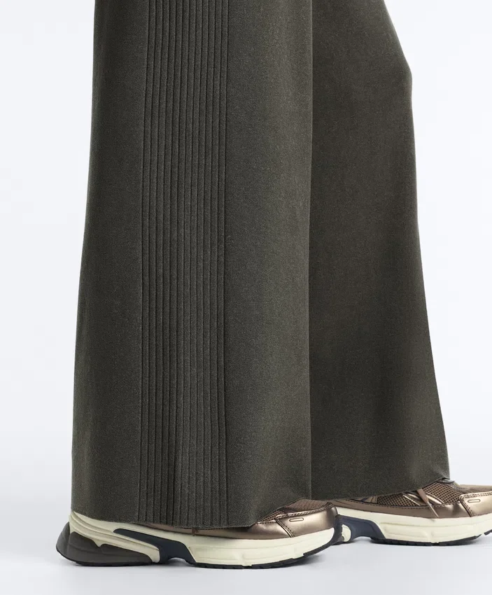 Rib Knit Straight-Leg Trousers Rib Knit Straight-Leg Trousers