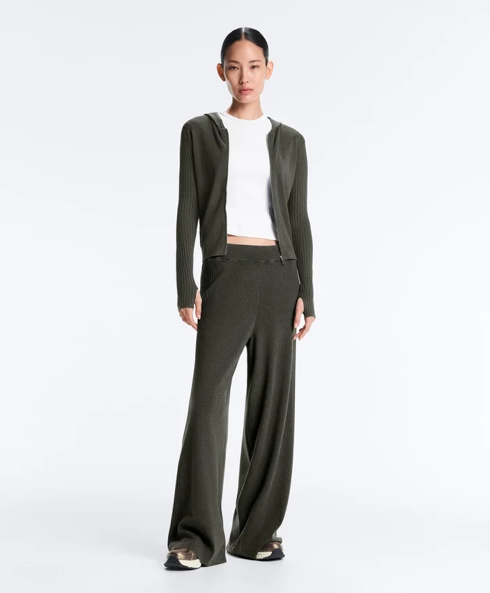 Rib Knit Straight-Leg Trousers Rib Knit Straight-Leg Trousers
