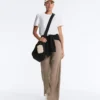 Rib-Knit Straight-Leg Trousers
